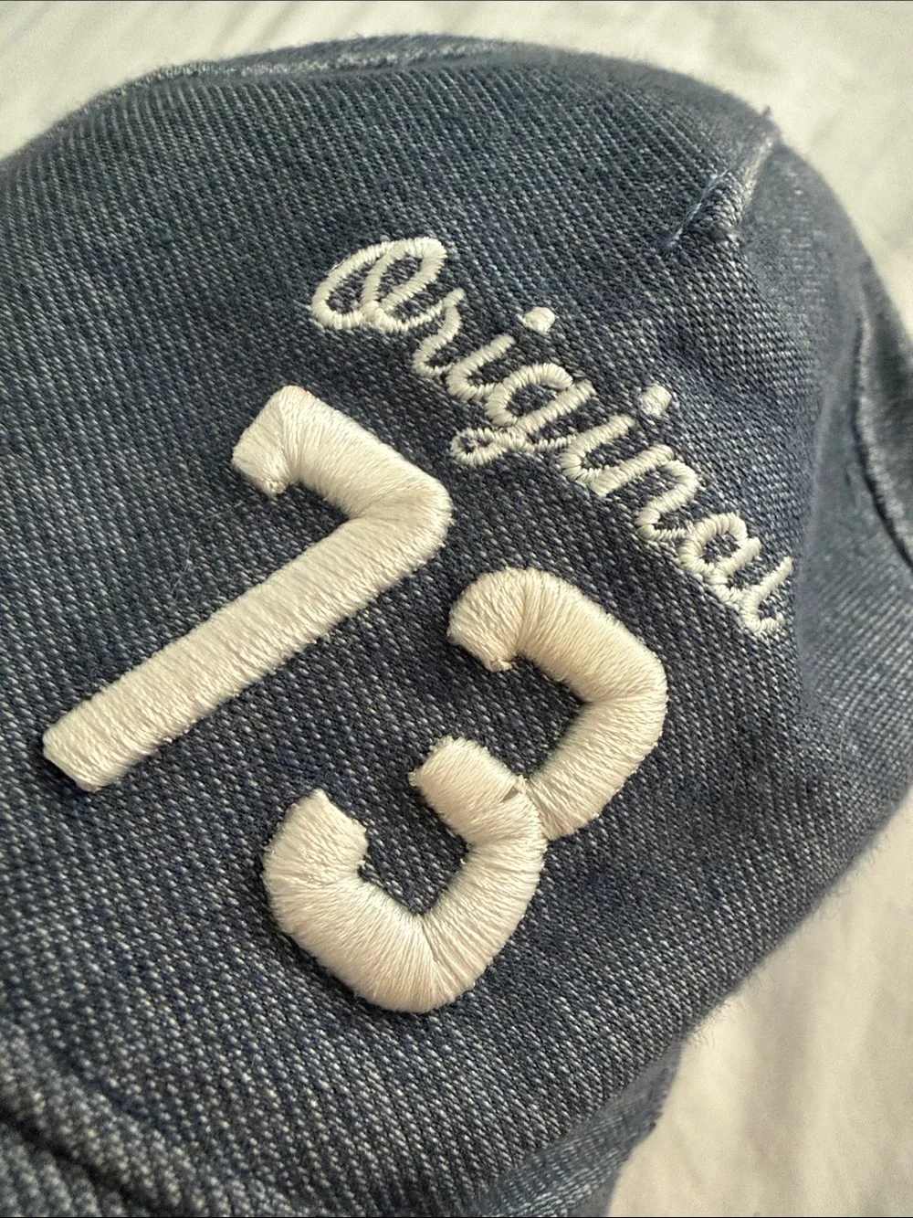 Baby 0-6months Original 73 Embroidered Denim Baseball Cap - Blue